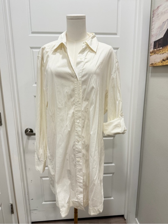 Lafayette 148 New York Dresses & Skirts - Lafayette 148 New York Women's Off-White Long Sleeve Button-Up Shirt Dress